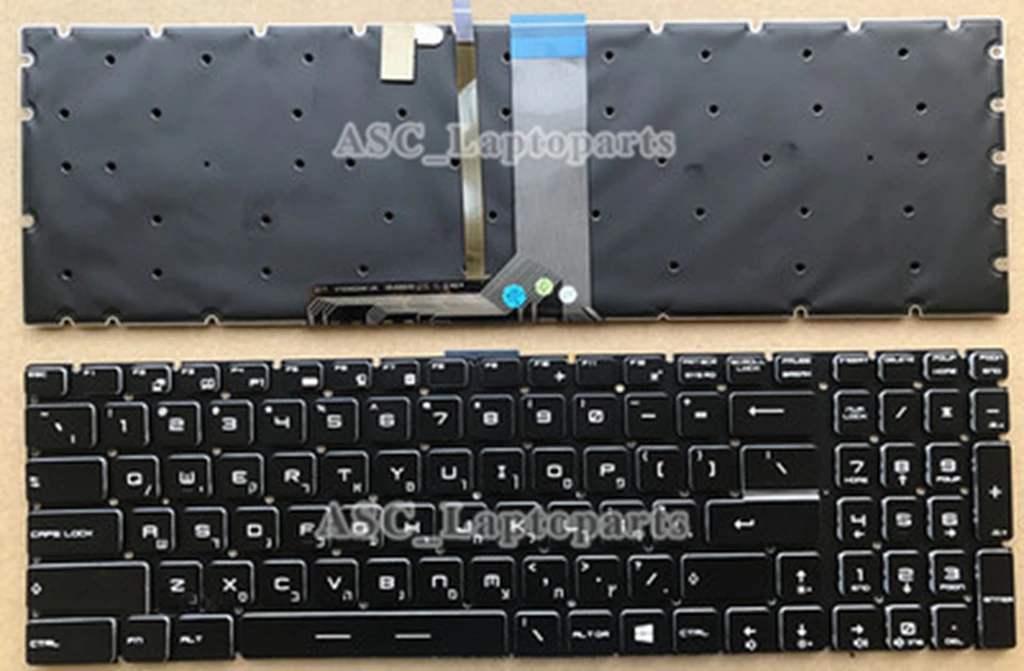 Teclado Retroiluminado Colorido Novo Árabe Canadense Tcheco Hebraico Italiano Coreano Português Msi Gs60 Gs70 Gt72 Ws60 Cristal Preto - Imagem 2