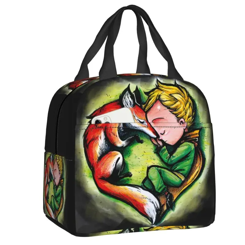 

Love The Little Prince Fox Thermal Insulated Lunch Bag France Fairy Tale Fiction Resuable Lunch Tote for Picnic Storage Food Box