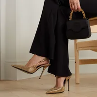 Luxury Rhinestones Sequined Buckle Women Pumps Elegant Pointed toe Slingbacks Stiletto High heels Spring Summer Fashion Shoes - Image 5