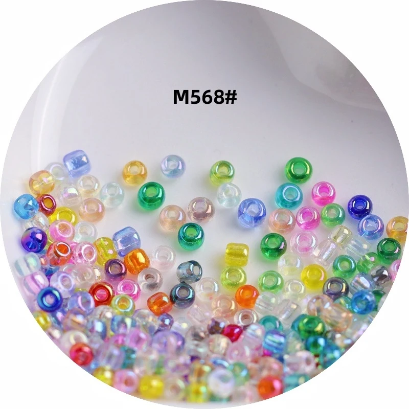 1.5-4mm 투명 무지개빛 유리 구슬 크로스 스티치 마이크로 비즈 DIY 수공예 비즈 줄