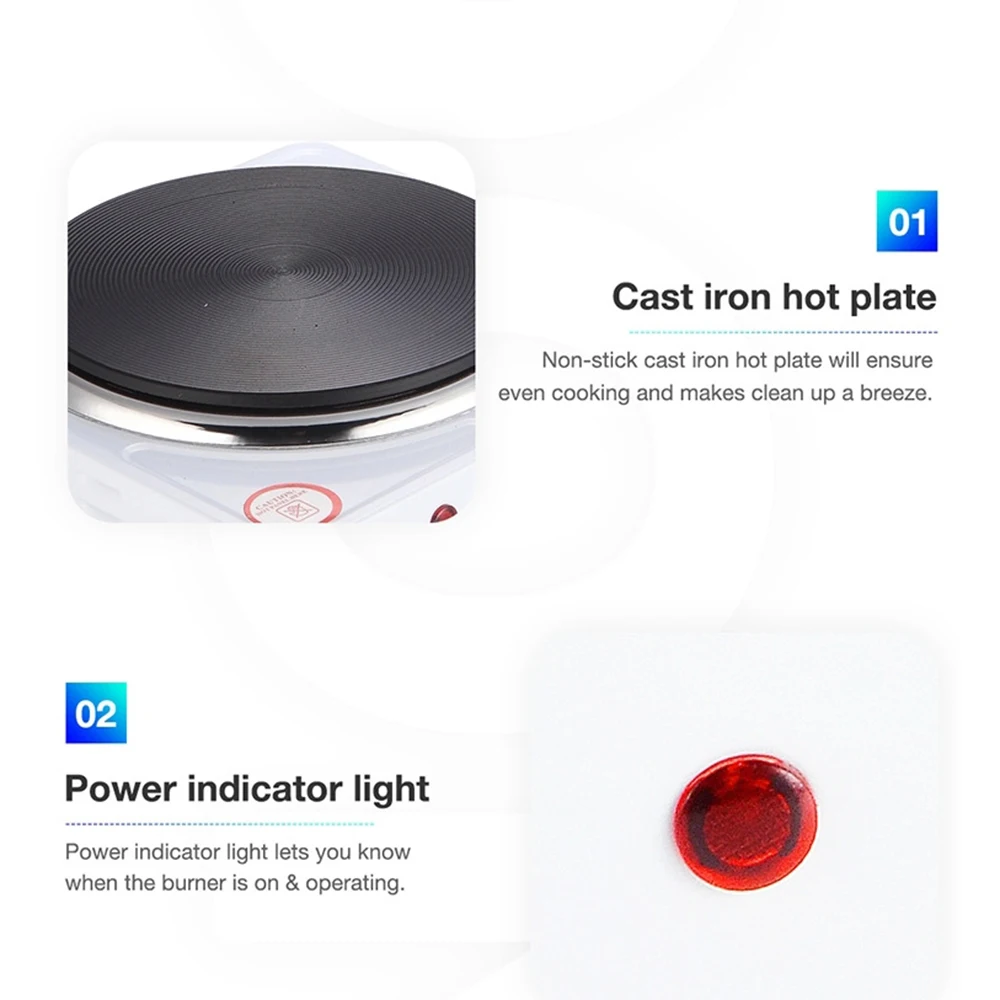 Electric Stove for Home Hot Plate Electric Cooker Multifunctional 2000W Double Disc Flat Burner Kitchen Stove 2 Mouths