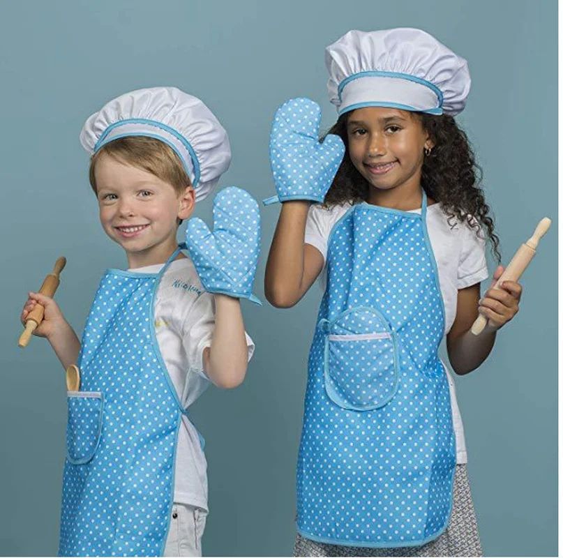 Tablier pour petites filles, ensemble de cuisson, chapeau de Chef, mitaine  et ustensile pour les tout-petits, déguisement de Chef, 11 pièces -  AliExpress