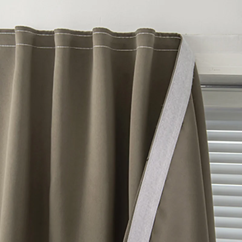 

Punch Free Blackout Window Curtains Anti UV Light Easy Install Self-Adhesive Shading Drape for Living Room Bedroom TJ7275