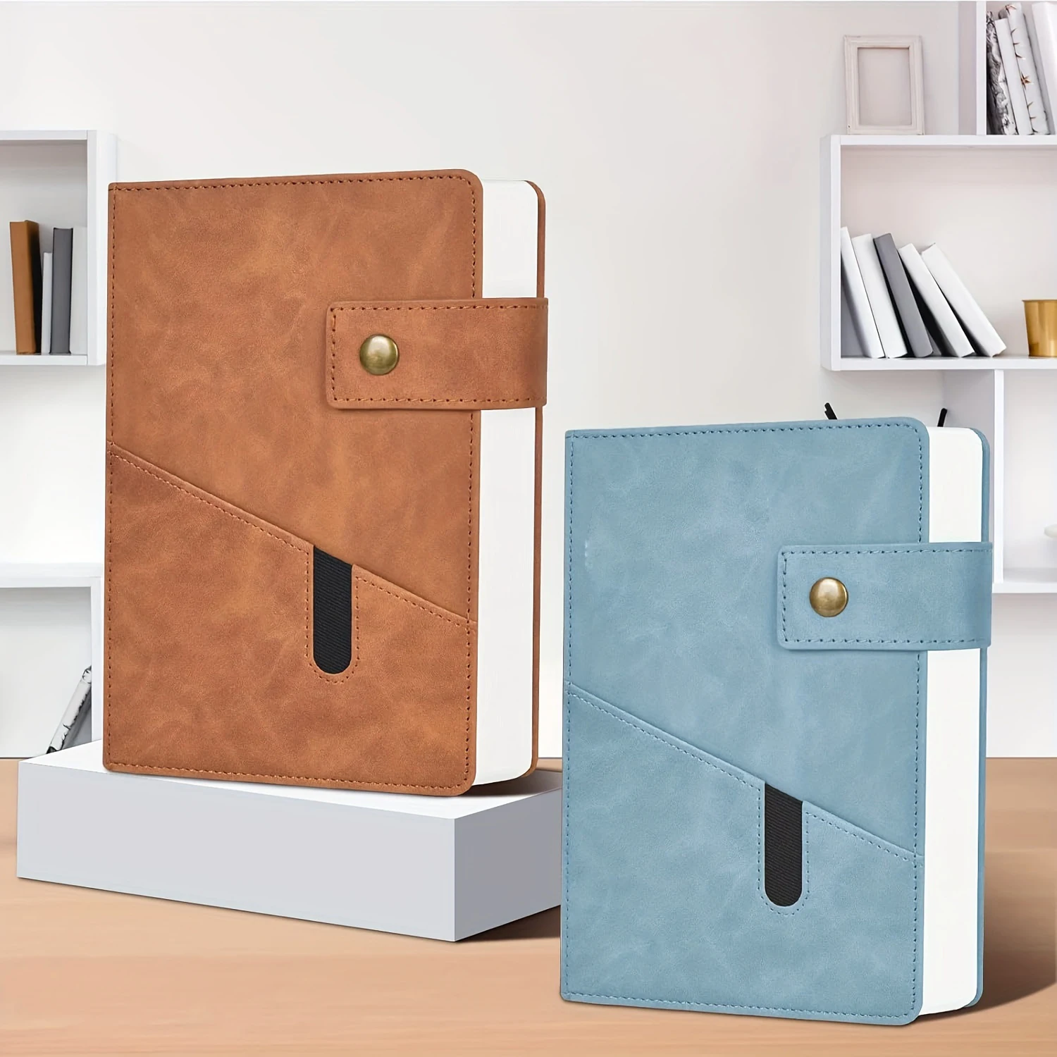 Premium Leather Journal - A5 Size, 200 Pages, with Elastic Pocket for Writing, Note-Taking, and Reflection