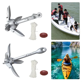 0.7/1.5KG Grapnel Anchor Folding Kayak Anchor with 65ft Marine Rope and Buoy for Kayak Fishing Canoes Jet Ski SUP Board 2