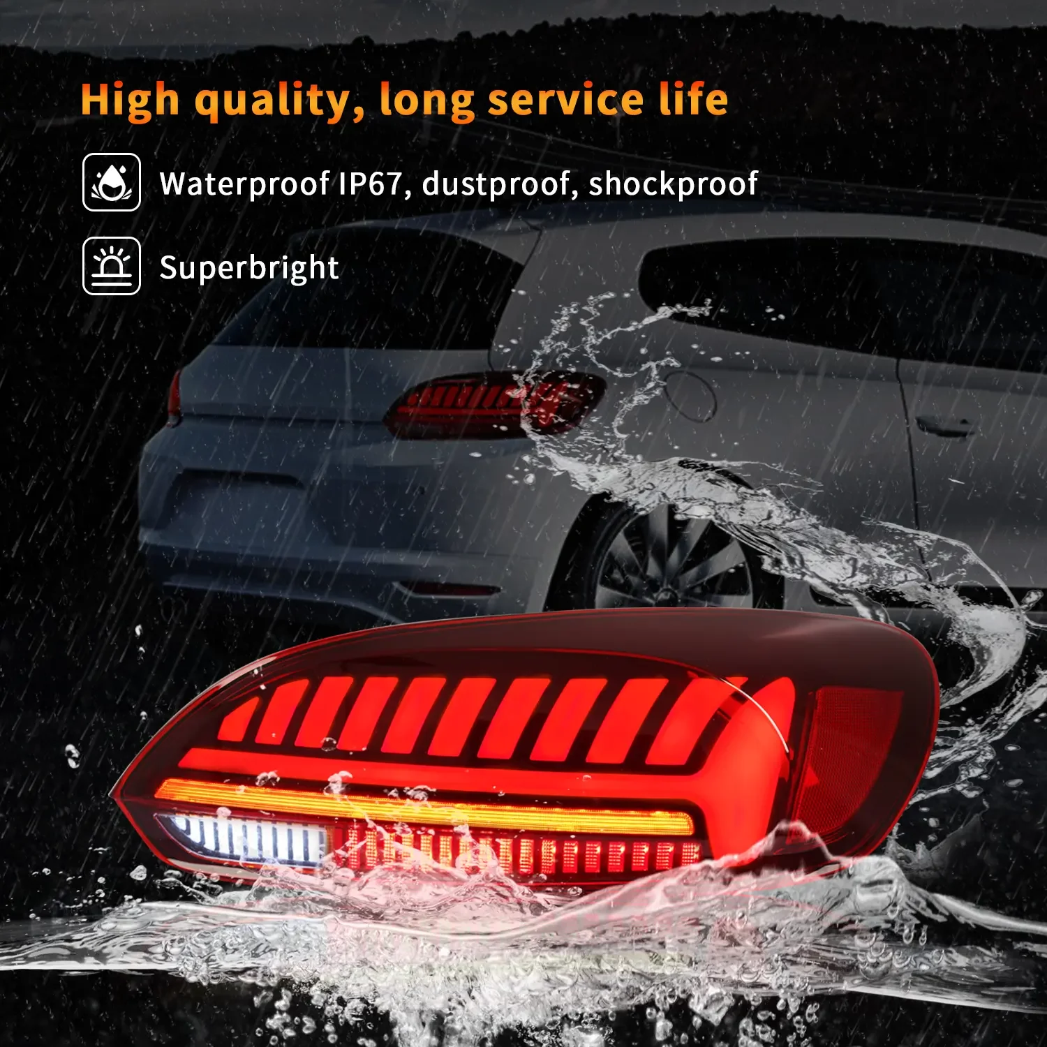 VW フォルクスワーゲン　シロッコ　LEDテールランプ スモーク　クリスタルアイ テールランプ LED テールライト フォルクスワーゲン シロッコ 2009