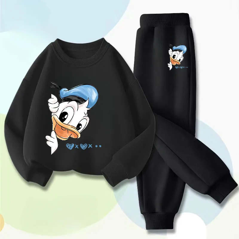 DISNEY Boys' Sweatshirt Set with Donald Duck Print Children's Pullover and Pants 2-piece Set, Breathable Spring and Autumn Style 5