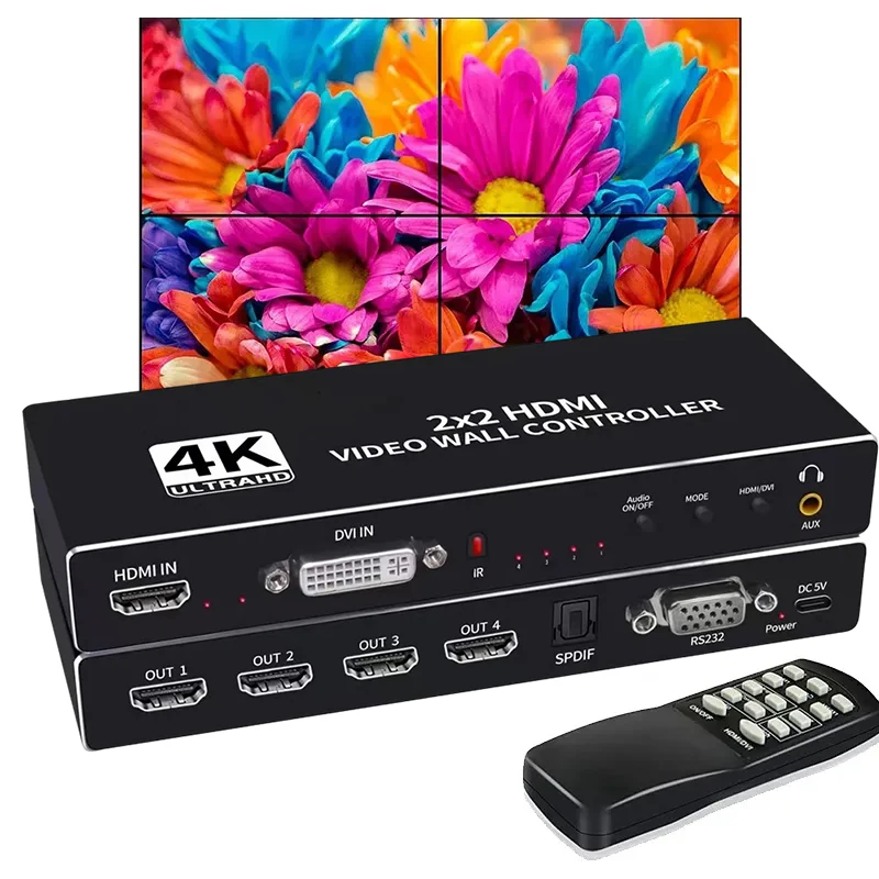 

Настенный видеоконтроллер HDMI, 2x2, 1080P, HDMI, DVI, 1X2, 1X4, 1X3, 2X1, 3x1, 4X1, мульти-видеоэкран, процессор, устройство для сращивания