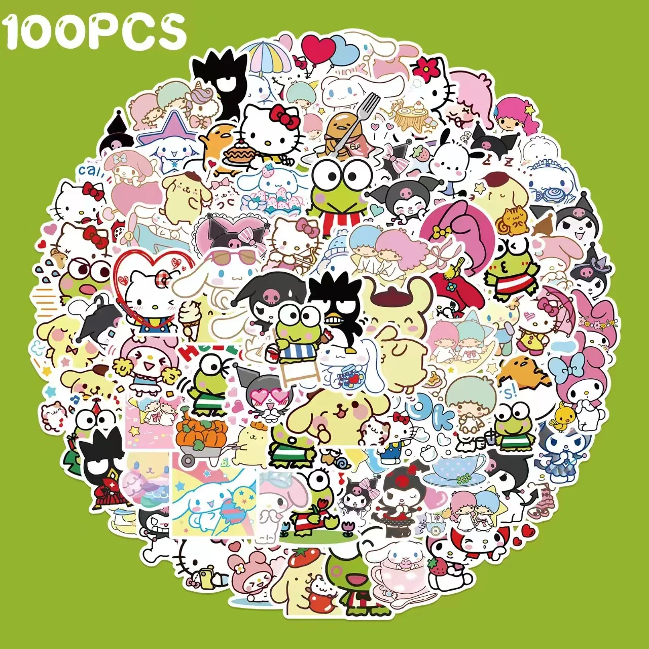 

100pcs Mixed Cartoon Stickers Cute Anime Waterproof Sticker Decals for Kids Toys