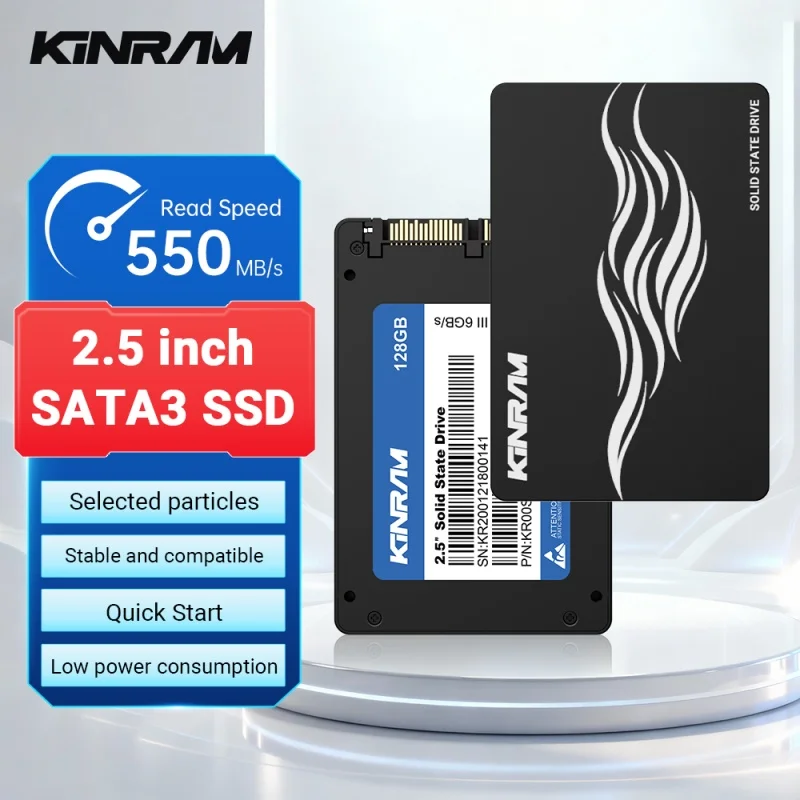 KINRAM Disque SSD interne SATA SATA3 2,5 pouces 120 Go 128 Go 240 Go 256 Go pour ordinateur portable et PC de bureau
