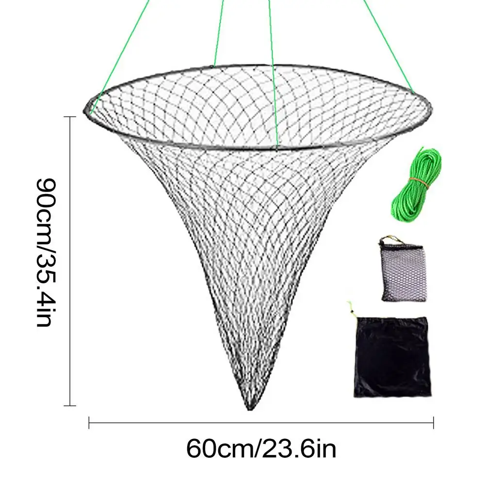Casting Net For Bait Fish Crab Cages With Large Mesh Round Shrimp Nets Bait Trap Fish Cast Nets For Fishing Quick Drying Heavy