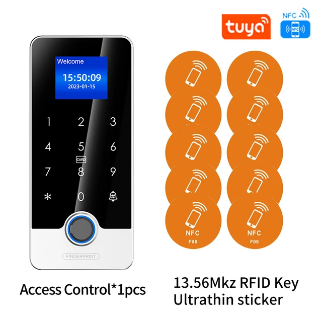 Tuya App Fingerprint RFID Access Control System Kit Smart Door Lock Electronic Gate Bluetooth Opener Home Digital Set Biometric 6