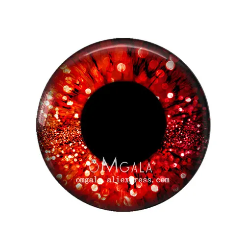 5 Pairs Gliter Doll Eyes Dragon Cat Animals Eye Pattern 8mm-40mm Round Glass Cabochon Dome Demo Flat Back Making Findings