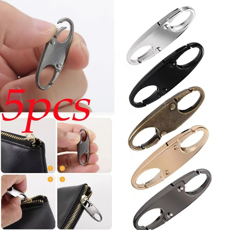 Detachable Zippper Puller Head Double-end Replacement Metal for Luggage Purses Handbag Backpacks Clothes Repair Zipper Head 2pcs durable sewing zippers puller head simple detachable metal zipper slider repair kits for bags backpack coat zipper pull tab