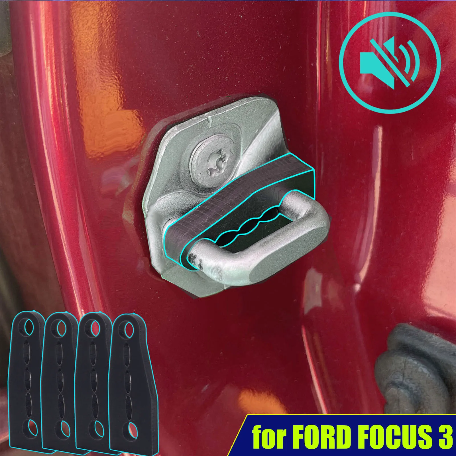 CarDoorLockSoundDeadenerDamperBufferForFordFocus3Kuga2