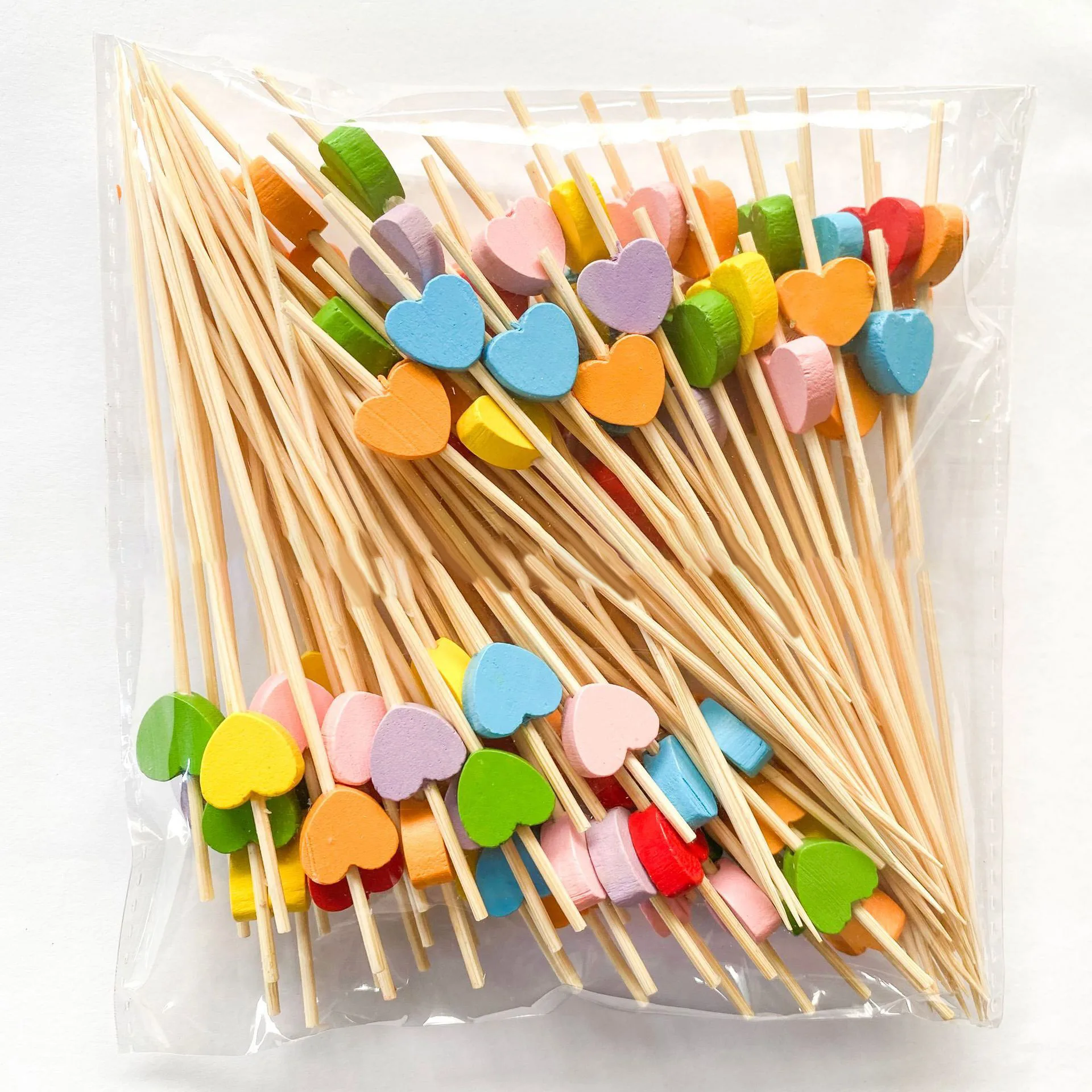 

Fruit Sticks Picks 100PCS Heart Beads Cocktail Sticks Sandwich Fruit Toothpick Picks Party Supplies Fruit Sticks Picks