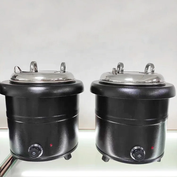 Description Picture 2 of itemCommercial Stainless 13L Soup Insulated Warmer Pot Container Black Straight Electric Heating Pot