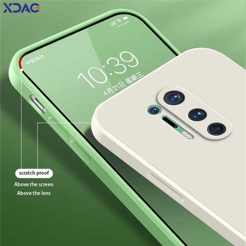 Premium Soft Silicone Waterproof Phone Case - Square Liquid Back Cover