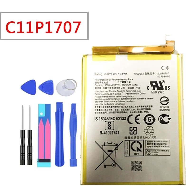 Per Asus Zenfone Max M1 Zb555Kl Batteria Ai Polimeri Di Litio Batteria Di Ricambio Per Telefono Cellulare C11P1707 4000Mah