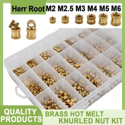 M2 M2.5 M3 M4 M5 M6 Heat Brass Insert Nut Metric Threaded Inserts Hot Melt Knurled Copper Nuts For 3D Printing Assortment Kit