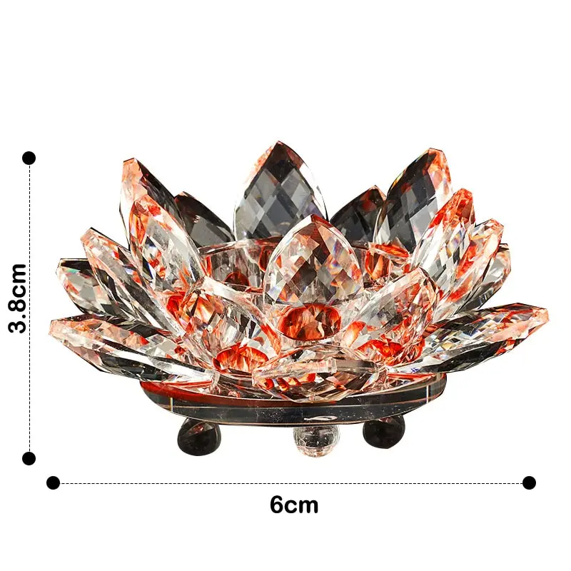 Fiore Di Loto In Cristallo Di Quarzo 80 Mm – Portafortuna Feng Shui Per Arredamento Casa E Regali – Scegli Il Colore