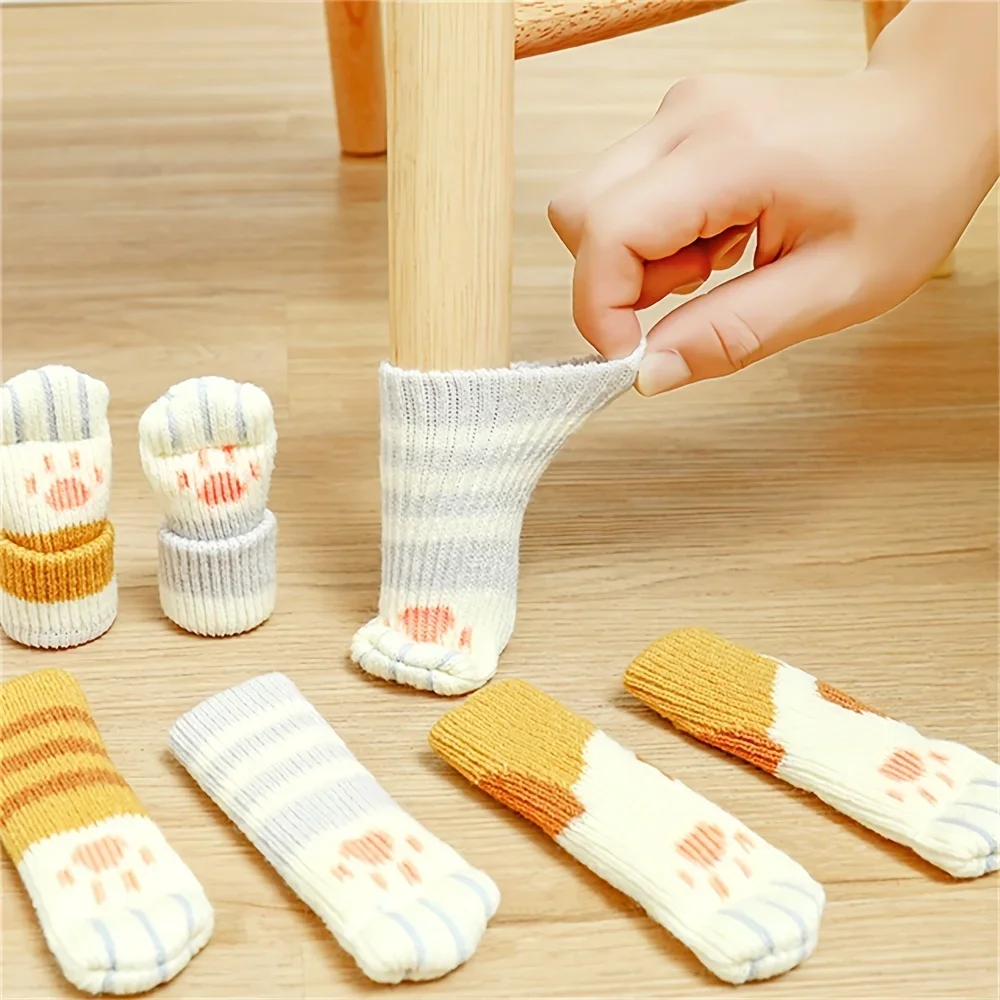 

Knitted Elastic Chair Leg Socks Furniture Leg Protectors for Scratch Easy Movement and Free Noise Reduction