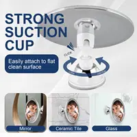 360 °   กระจกอาบน้ําแบบหมุนได้ห้องน้ํากระจกแต่งหน้า Fogless พร้อมที่วางถ้วยดูดกระจกป้องกันหมอกสําหรับโกนหนวดแต่งหน้าอาบน้ํา 2