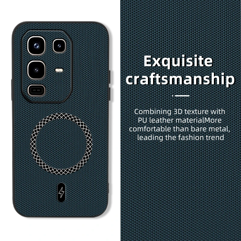 Magnetic Leather Shockproof Case with Full Camera Protection and Mag-Safe Compatibility