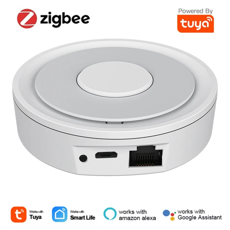 Zigbee 3.0 Wired Gateway Hub Smart Home Bridge Mesh Tuya Smart App Voice Remote Control,Works with Alexa Google Home Assistant