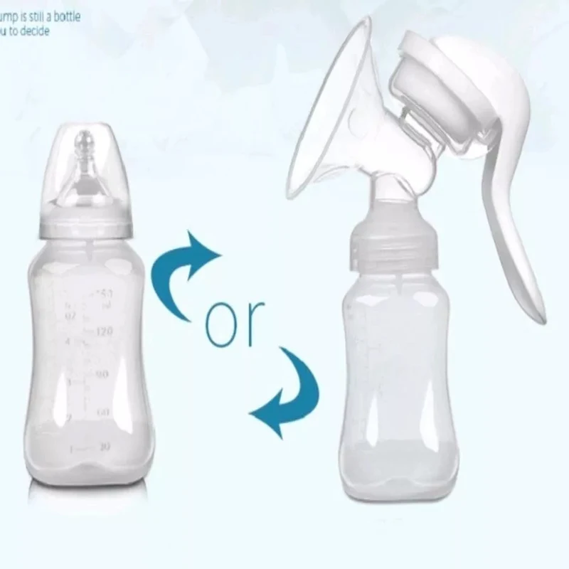 Silicone Manual Breast Pump Adjustable Suction Maternity Products Safe Material White Maternity Products