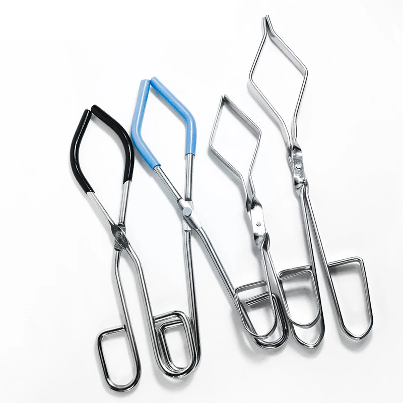 Beaker Clip Anti Scalding And Anti Slip Clip Laboratory With Eubber Cover 26cm Long Blue Glassware Fixture Convenient Black