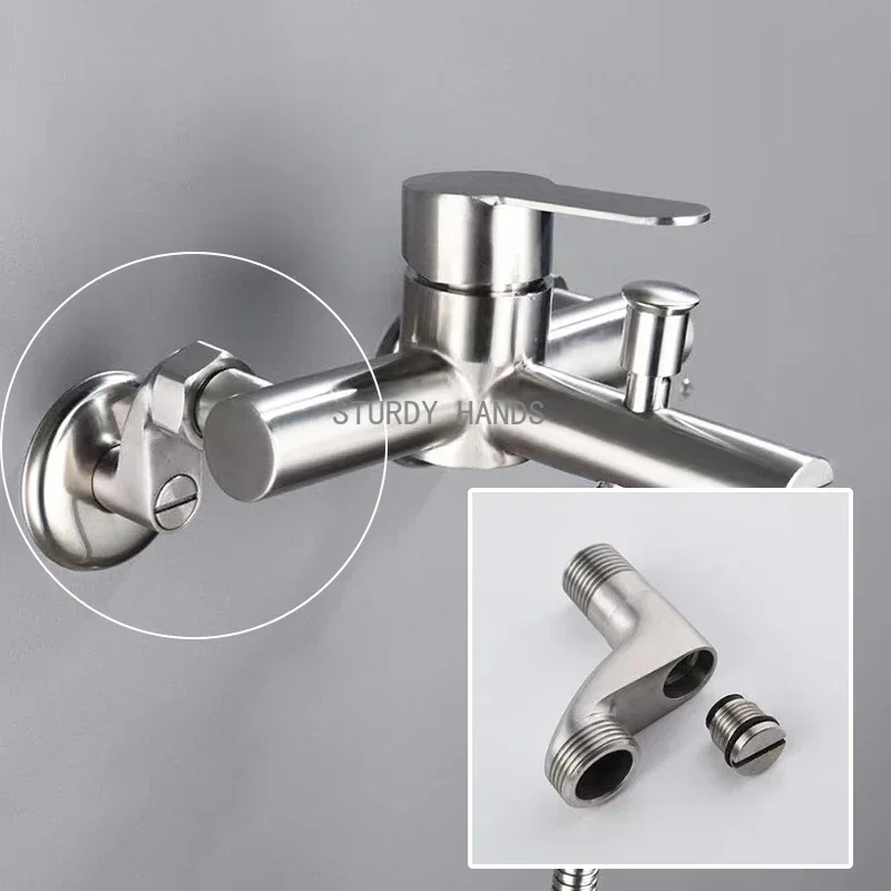 Stainless steel width adjustable angle valve shower faucet adapter wall mounted bathroom hardware accessories 2 pieces/set