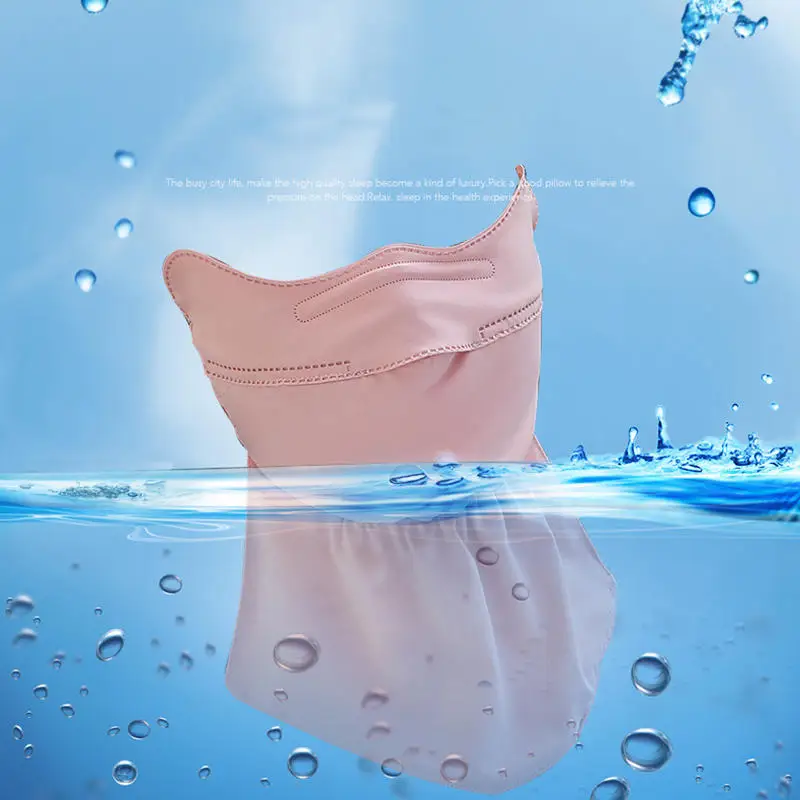Ice Silk Mask Face Cover for Women Anti-UV Quick Drying Breathable Sunscreen Mask Bandana Hanging Ear Scarf