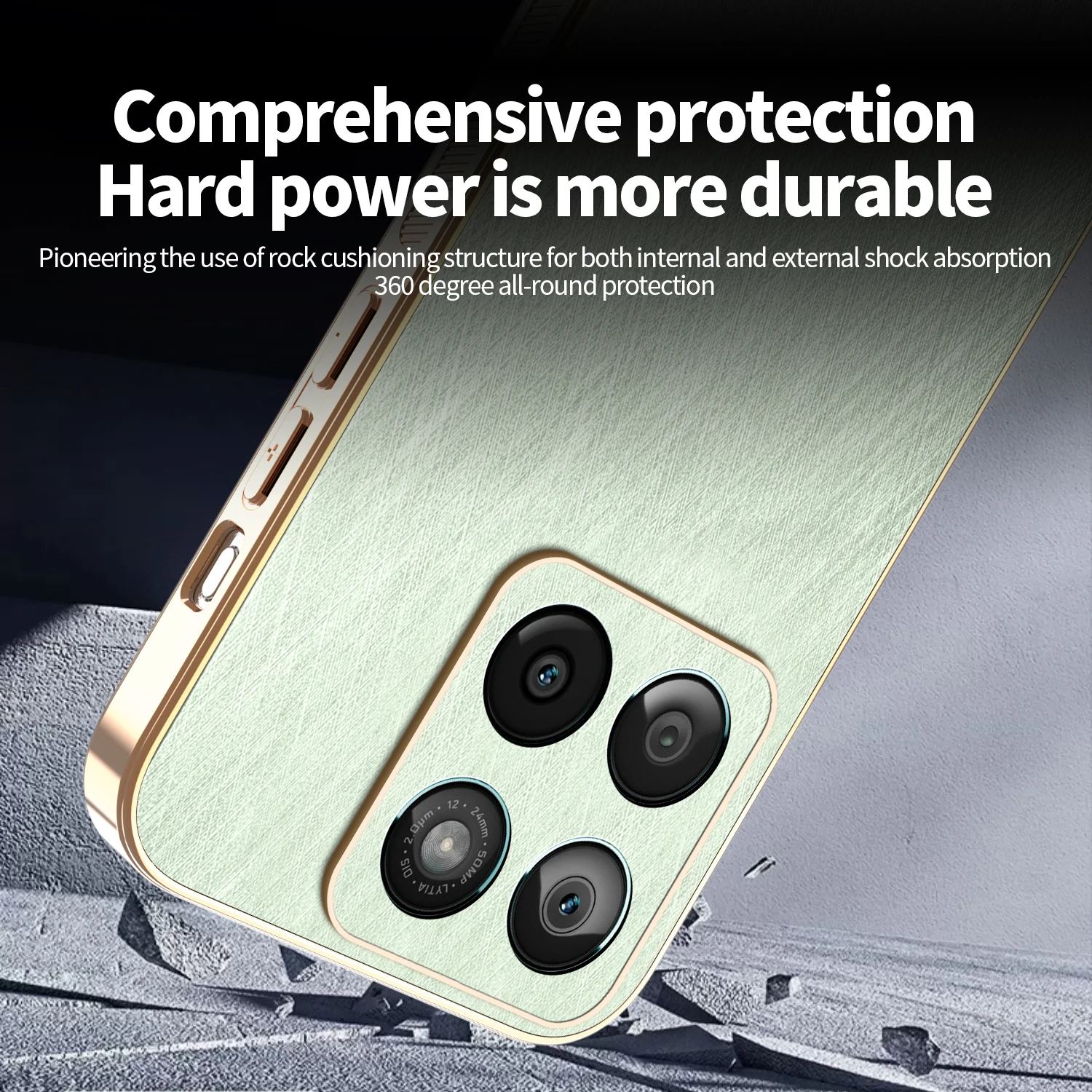 Bamboo Patterned Leather Case with Magnetic Wireless Charging Feature