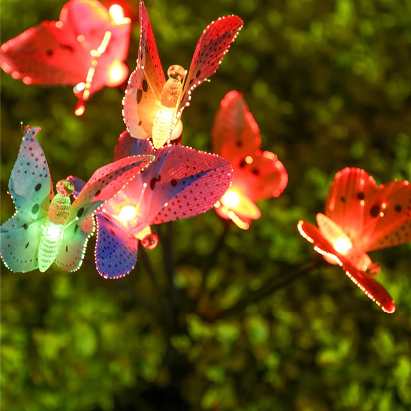 Solar Lights Outdoor Waterproof Garden Decor 6LED Butterfly Pathway Lights For Patio Yard Lawn Decor Lamp solar lights solar fireworks lights solar led lights solar ground lights led fairy lights lawn lamp garden lighting