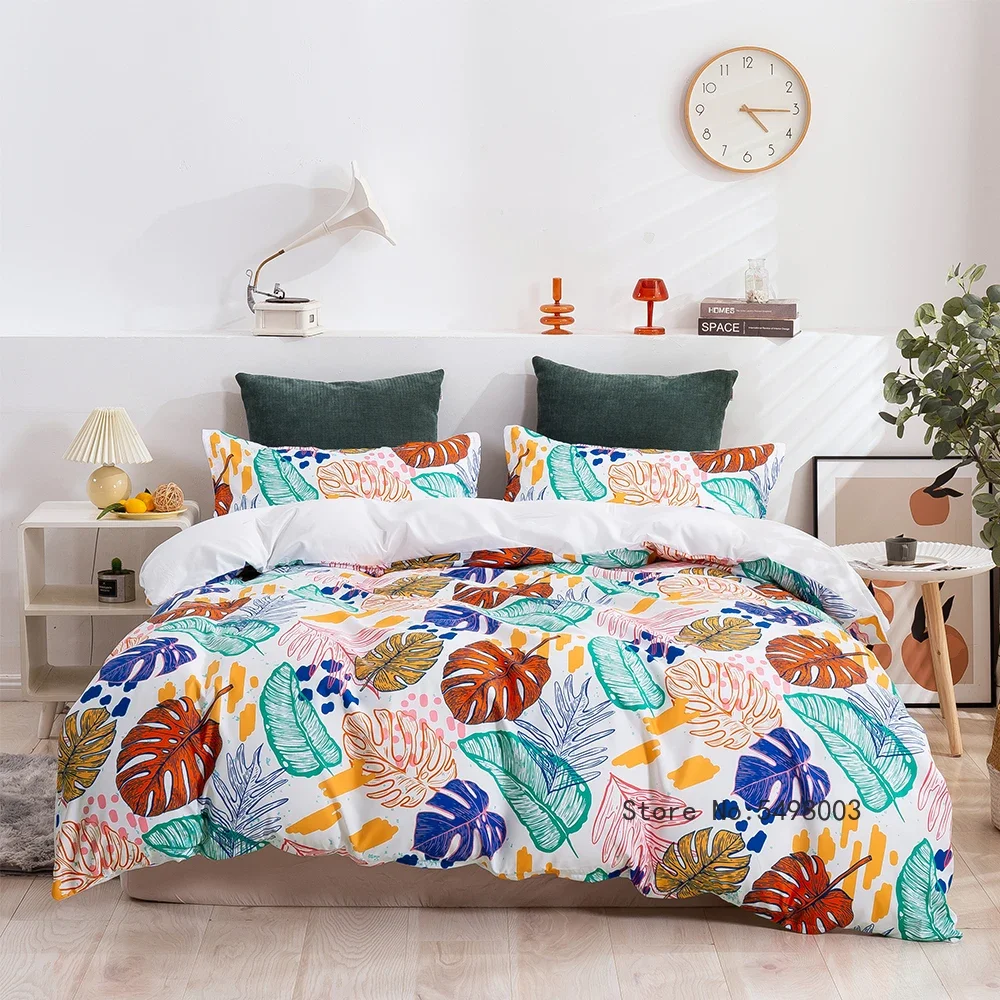 Customize Photo Logo Cotton Bedding Set Luxury Brand Duvet Cover Set with Pillowcase DIY Kids Adult Bed Set King Queen Size 3pcs 3