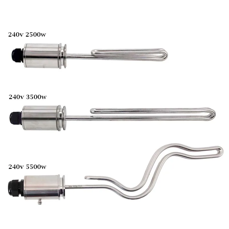 

G2.0 1.5"TC(50.5mmOD) 240V ULWD Straight Ripple Heating Element Stainless Steel 304 DIY Homebrew Electric Brewery