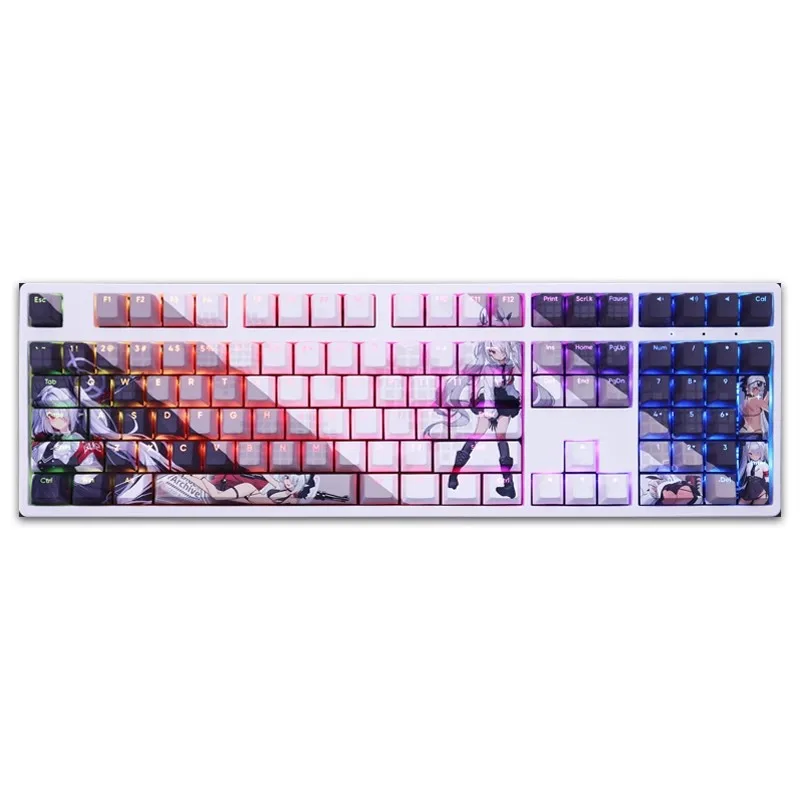 Azul Arquivo Siromi Iori Keycap Pbt Backlit Keycaps Desenhos Animados Anime Key Caps para Ansi 61 87 104 108 Layout Teclado 108 Teclas por Conjunto - Imagem 2