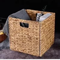 Foldable Storage storage baskets Hand Woven Cube for Shelves, Large Storage Storage Baskets Wicker basket Home Storage 1