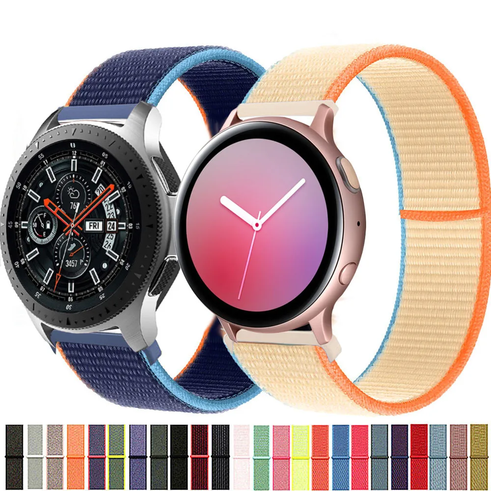 

Ремешок 20 мм/22 мм для Samsung Galaxy Watch 4/classic/3/active 2, нейлоновый браслет для Huawei watch GT 2 2e pro, 45 мм/46 мм/42 мм/44 мм