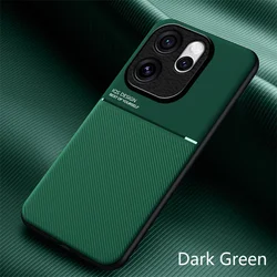 Rugged Non - Slip Protective Case with Magnetic Suction Holder for OPPO Reno15 (Green)