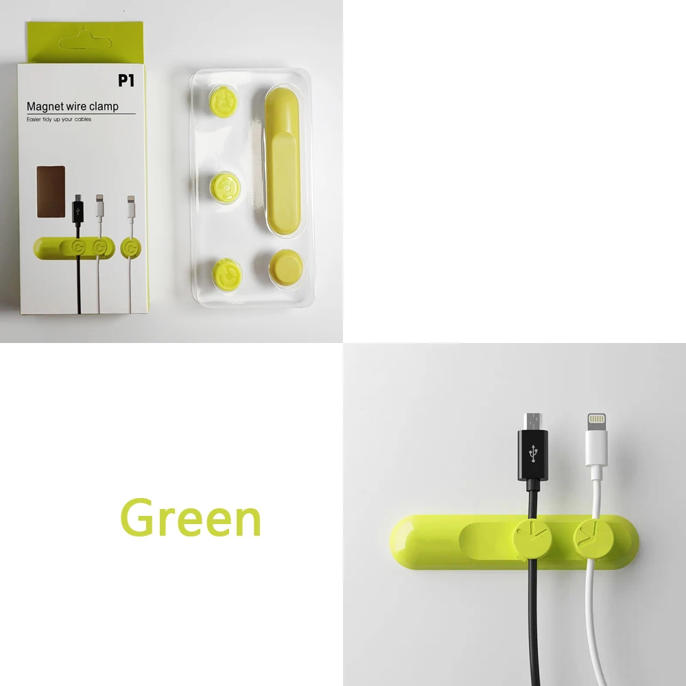 Supporto Per Cavi Autoadesivo - 6 Pezzi, 3 Dimensioni (3/5/7 Fori), Organizer Da Scrivania Per Cavi USB, Cuffie, Rete - Colore Bianco O Nero - 2