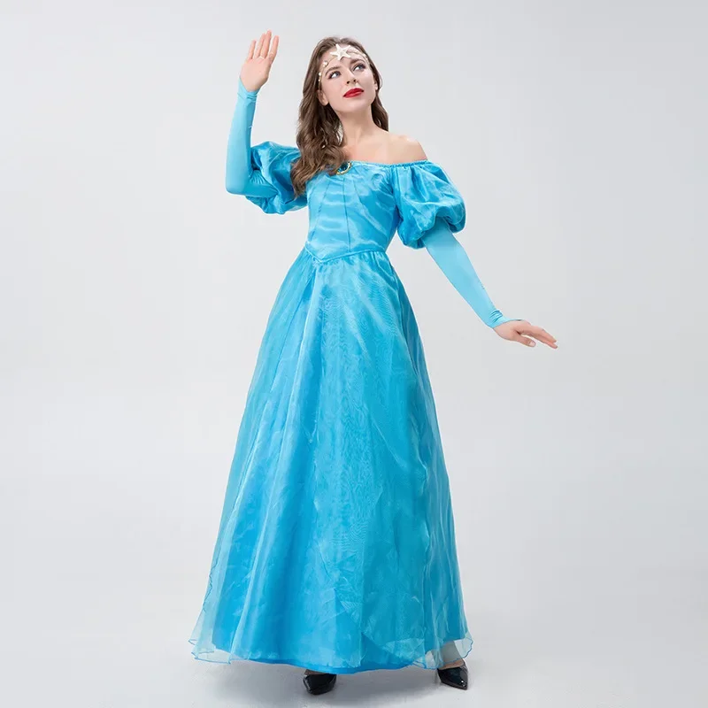 

Halloween Adult Cinderella Cosplay Costume Fairy Tale Princess Rilla Drama Clothing