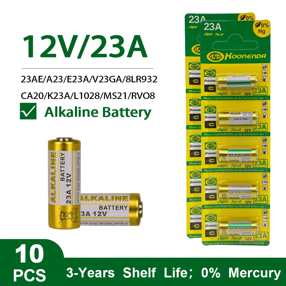 Batteria Alcalina A23 23A 12V A23S E23A El12 Mn21 Ms21 V23Ga L1028 Gp23A Lrv08 Batterie Primarie A Secco Per Campanello Telecomandato