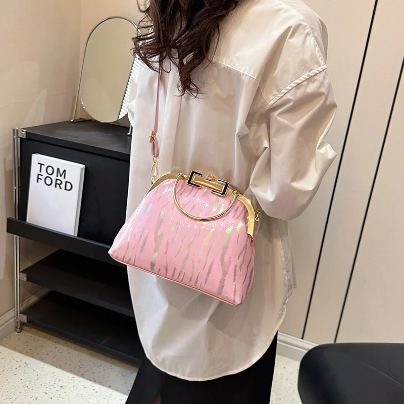 Retro Women's Lock Handbags Evening Clutch Shoulder Bags Shell Clip Crossbody crossbody bag women handbags leather shoulder bag
