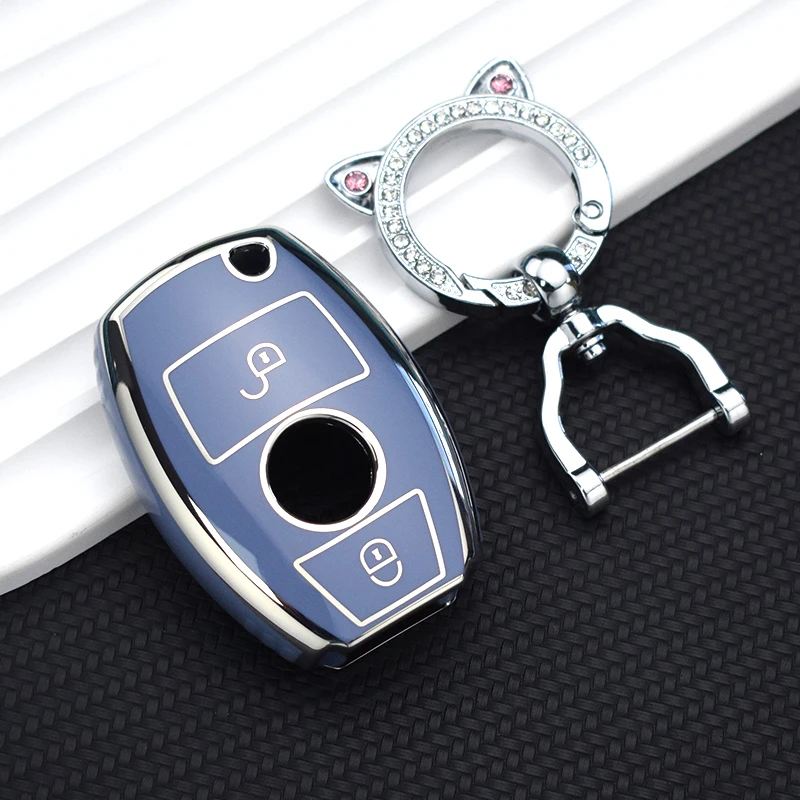 2/3 Buttons Soft TPU Car Remote Key Case Cover Mercedes Benz A B G R Class GLA GLK W176 W204 W251 W463 Shell Fob Accessories key case cover key case car key shell
