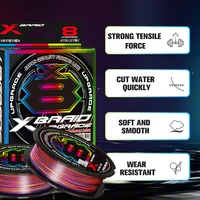 יפן מקורי Xbraid Upgrade X8 ססגוני 2024 חדש חוזק רב חוזק רב חוט דיג 1000M/500M/300M חוט דיג מלוח סופר חלק עמיד בפני שחיקה 3