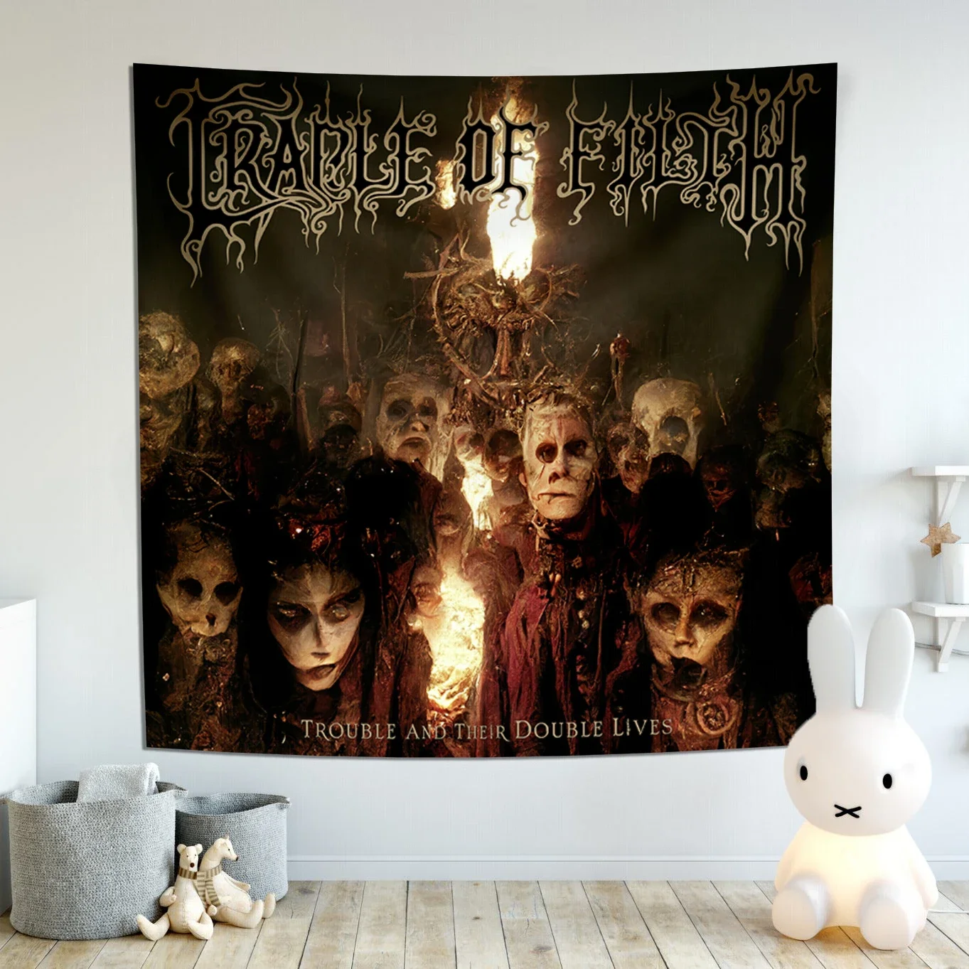 Black Metal Band Cradle Of Filths Fabric Tapestry Banner Nordic Ins Home D&eacute;cor Background Cloth tapestry decorations