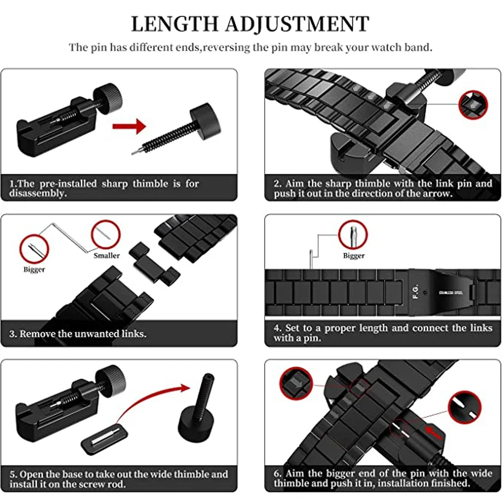 Premium Stainless Steel Watch Strap - Elegant and Durable Replacement Band, 20mm/22mm