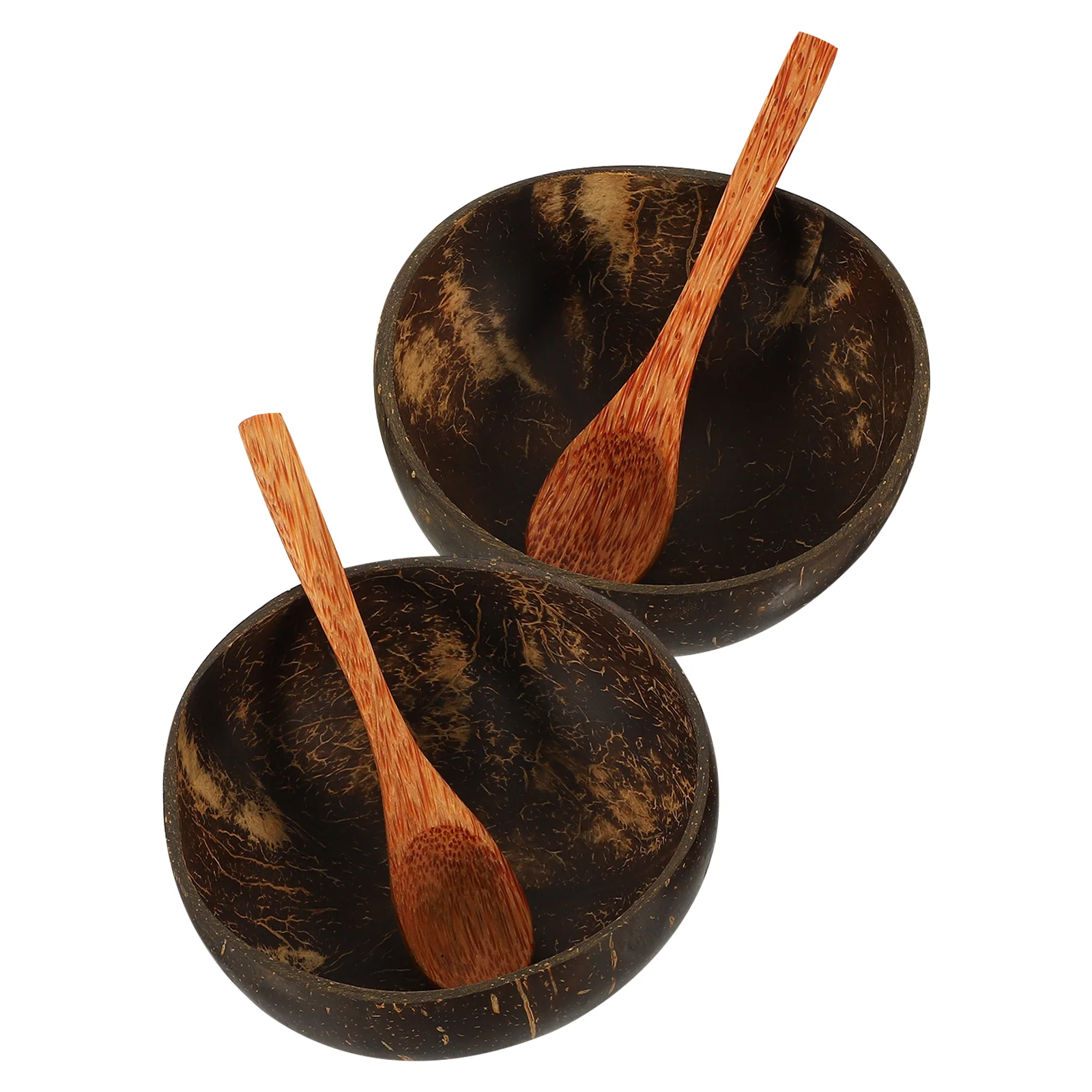 

2 Sets Round Bowl Coconuts Noodle Bowl Fruit Storage Bowl Snack Bowl with Spoon
